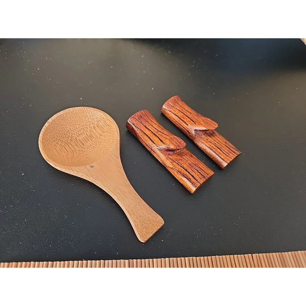 Tea Ceremony Mat Placemat Bamboo Matcha Spoon Sushi mat Strainer Trivet Boho Lot